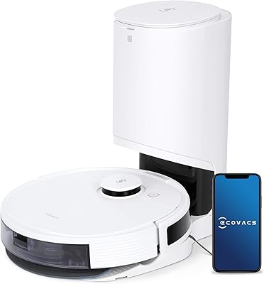 Aspirateur robot et vadrouille ecovacs depot n8+ avec station d'aspiration automatique, aspiration puissante