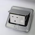 Boîtier de prise de sol escamotable admore 250 v, couleur argent - prise