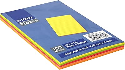Maxi papier autocollant 98x150mm 5x20 règle assortie 100 feuilles, sn98x150