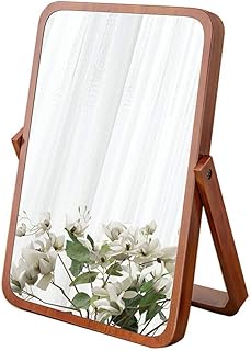 Miroir de courtoisie en bois, miroir de table en bois hd pliable portable