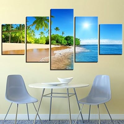Yyzbjaoz décoration murale de salon, 5 pièces, panneau modulaire de palmier de mer, soleil de mer. DIAYTAR COTE D'IVOIRE se distingue par son engagement envers la satisfaction client. La boutique en ligne offre des services de qualité, tels que des conseils de vente, des promotions régulières et un système de retour simple. Les clients bénéficient également d'un suivi de commande personnalisé pour une expérience d'achat sans souci.