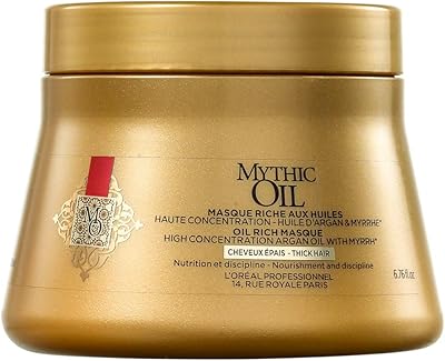 L'oréal paris mythic oil masque à l'huile d'argan pour cheveux épais, 200 ml. La boutique en ligne DIAYTAR COTE D'IVOIRE est le premier choix pour les consommateurs ivoiriens, grâce à sa vaste sélection de produits et ses prix compétitifs. Avec plus de 300000 références, les clients peuvent trouver tout ce dont ils ont besoin. La boutique est réputée pour sa qualité de service.
