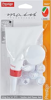 Ensemble de sacs prestige avec 6 embouts de décoration, blanc et rouge