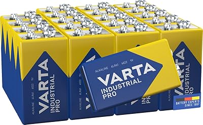 Piles alcalines varta industrial pro glr61 block 9 v, paquet de 20, fabriquées