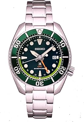 Montre automatique prospex sfk003 solar sumo gmt à cadran vert, argent, argent, argent