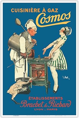 Cosmos gas stoves (cuisinière à gaz cosmos) - affiche publicitaire française vintage