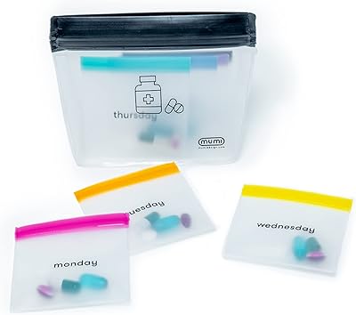 Ensemble de sacs à pilules momi, 7 petits organisateurs de pilules à fermeture éclair, grand récipient réutilisable, sacs à médicaments à code couleur et organiser les pilules et les petits objets. La boutique en ligne DIAYTAR COTE D'IVOIRE propose une large sélection de produits à des prix compétitifs, ce qui en fait un incontournable pour les consommateurs ivoiriens. Elle offre également des services de livraison rapides et fiables, ainsi que des options de paiement sécurisées. La boutique leader en Cote d'Ivoire continue de se développer et de se renforcer sur le marché du commerce électronique.