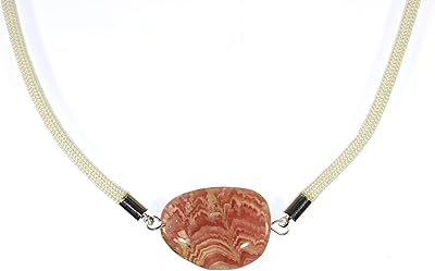 Collier rhodochrosite sur corde, réglable de 17" à 21