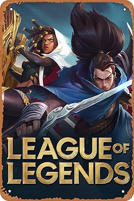 Affiche de club league of legends jeu vidéo signe en métal