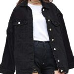 Veste en jean mi-longue keepabo pour femme, veste en jean de camionneur surdimensionnée
