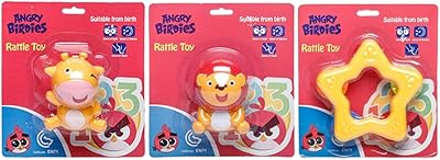 Hochet angry birds vache, lion et étoile (pack de 3)