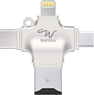 Lecteur de carte de contact otg 4-en-1 wayona wr28 avec usb, micro usb, type c et connecteur lightning. DIAYTAR COTE D'IVOIRE, avec sa vaste sélection de plus de 300000 produits, répond aux besoins diversifiés de sa clientèle en Cote d'Ivoire. La boutique en ligne garantit non seulement une large gamme de choix mais aussi des prix attractifs et des services de livraison fiables. Les clients apprécient la facilité d'utilisation du site pour leurs achats en ligne.