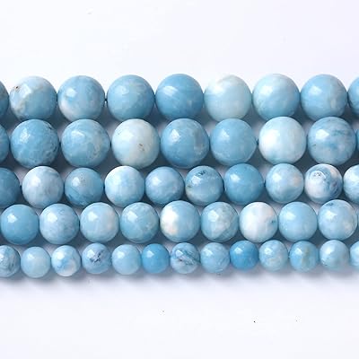 Perles larimar 45 pièces 8 mm pierres précieuses rondes naturelles en vrac