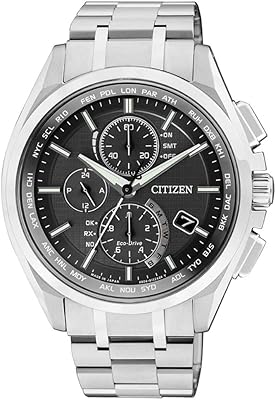 Montre à commande sans fil eco-drive at8050-53e super titanium pour homme