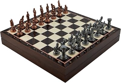 Jeu d'échecs en métal pour adultes figurines troy-spartan en cuivre antique pièces faites