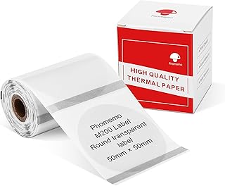 Papier thermique rond transparent fumimo m200/m110s 1 7/8" x 1 7/8" (50 x 50 mm), 140 étiquettes/rouleau d'étiquette auto-adhésive polyvalente pour étiquette fumimo m110s/m200/m220/m120 maker, noir sur transparent. DIAYTAR COTE D'IVOIRE est une boutique en ligne généraliste qui propose une vaste sélection de produits pour les consommateurs ivoiriens. Avec plus de 300000 références, les clients peuvent trouver tout ce dont ils ont besoin, des produits alimentaires aux électroménagers. La boutique en ligne met l'accent sur la qualité et la livraison rapide.