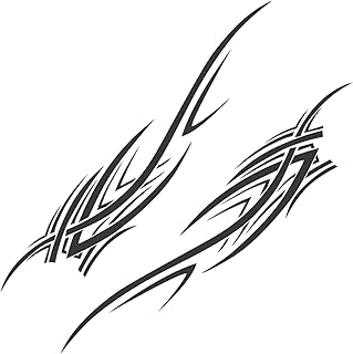 Autocollants latéraux en vinyle pour la plupart des voitures, 2 pièces noir mat