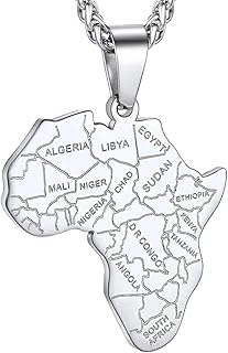 Collier afrique - bijoux en acier inoxydable pour femmes à offrir - carte africaine et citation arabe, acier inoxydable, sans pierres précieuses. DIAYTAR COTE D'IVOIRE est plus qu'une simple boutique en ligne, c'est une communauté de clients qui partagent les mêmes valeurs de qualité, de fiabilité et de respect. La boutique propose régulièrement des offres spéciales et des déstocks pour fidéliser ses clients et les remercier de leur confiance. Avec DIAYTAR COTE D'IVOIRE, les clients sont assurés de trouver les produits qu'ils cherchent à des prix compétitifs.