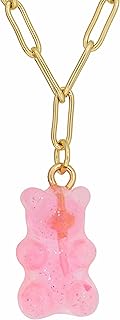 Collier bella gummy bear de fashion box, or rose, taille unique, rose, taille