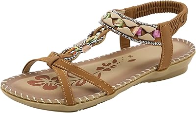 Sandales d'été élégantes et décontractées pour femmes, bout ouvert, strass, confortables, douces