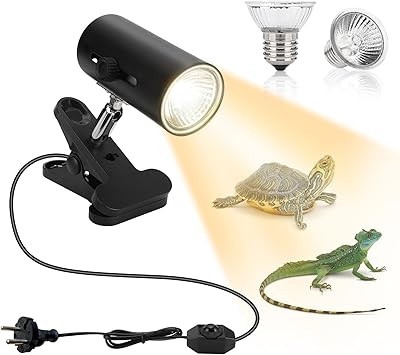 Lampe chauffante pour reptiles design tortue, support de lumière tortue rotatif à 360