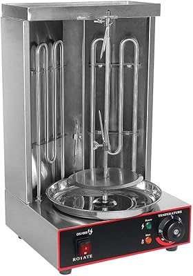 Machine à shawarma et kebab électrique gzzt en acier inoxydable, vitesse 6 tr/min