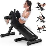 Banc d'exercices abdominaux et dorsaux pliable polyvalent avec hauteur et angle réglables adapté