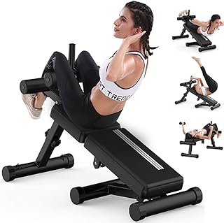 Banc d'exercices abdominaux et dorsaux pliable polyvalent avec hauteur et angle réglables adapté