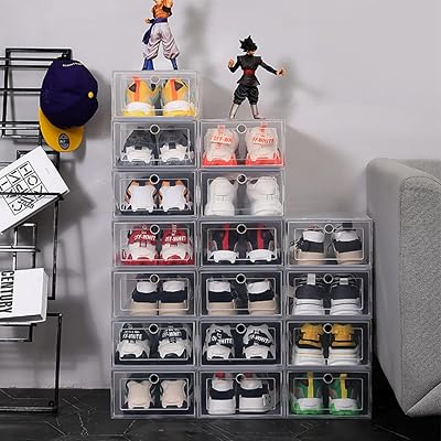 Boîtes de rangement de chaussures bolasie, bacs empilables en plastique, conteneurs de rangement