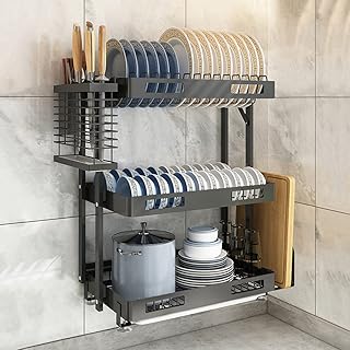 Égouttoir à vaisselle suspendu, égouttoir à vaisselle mural, 3 couches pour ustensiles de cuisine, organisateur d'épices, support de rangement avec plateau d'égouttage pour bols, couteaux, baguettes, ustensiles et tasses (égouttoir à vaisselle en forme de c). Chez DIAYTAR COTE D'IVOIRE, la satisfaction du client est la priorité absolue. La boutique en ligne généraliste propose une grande variété de produits pour répondre aux besoins de tous, qu'il s'agisse d'électronique, de mode, de produits pour la maison ou autre chose. Avec une équipe dédiée à la satisfaction des clients, DIAYTAR COTE D'IVOIRE s'assure que chaque achat soit une expérience positive et mémorable.