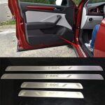 4 pièces en acier inoxydable garniture de voiture pédale seuil bande autocollants voiture