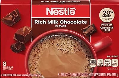 Nestlé hot cocoa mix chocolat au lait riche 8 x 0,85 onces carton