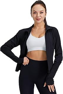 Veste de sport pour femme pour l'exercice et la course, fermeture éclair intégrale