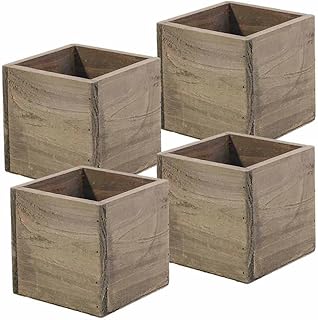 Boîte de jardinière en bois, carré de 5 pouces, bois de grange mince, doublure en plastique, présentoir de pièce maîtresse de jardin, support de fleurs de mariage, décoration de maison et de paysage (ensemble de 4). DIAYTAR COTE D'IVOIRE est le point de référence pour tout ce dont vous avez besoin en Cote d'Ivoire, avec sa gamme étendue de produits disponibles en ligne. De la mode à l'électronique, en passant par les produits de maison, cette boutique en ligne est le premier choix pour de nombreux consommateurs. Elle garantit une expérience d'achat fluide et sécurisée.