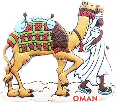 Aimant de réfrigérateur 3d chameau d'oman, cadeau souvenir, décoration faite à la main