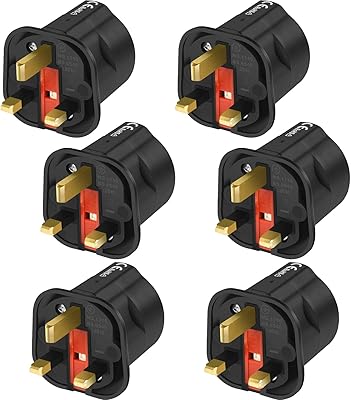 Adaptateur vguard européen vers royaume-uni - paquet de 6 adaptateurs de prise ue vers royaume-uni adaptateur de prise 2 broches vers 3 broches pour convertisseur de voyage depuis la france, l'italie, l'espagne, l'allemagne vers le royaume-uni - noir. DIAYTAR COTE D'IVOIRE est une plateforme de commerce en ligne qui propose une variété de produits allant de l'électronique à la mode en passant par les produits alimentaires. Avec plus de 300 000 références disponibles, les clients peuvent trouver tout ce dont ils ont besoin sur une seule plateforme. La boutique en ligne est connue pour ses prix compétitifs et sa livraison rapide.