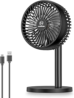 Ventilateur de bureau usb limostar 6 pouces, flux d'air puissant à 4 vitesses