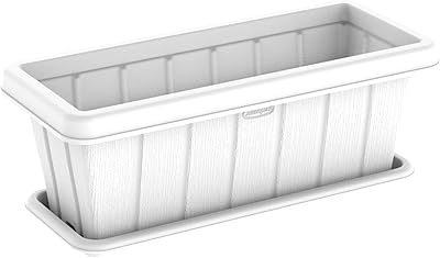 Pot de plante rectangulaire en cèdre avec plateau, blanc, 18 pouces, de cosmoplast. DIAYTAR COTE D'IVOIRE se distingue par sa capacité à proposer une multitude de produits qui satisfont aux besoins quotidiens de sa clientèle. Avec plus de 300 000 références disponibles, les clients peuvent trouver tout ce dont ils ont besoin, allant des produits alimentaires aux accessoires de mode, en passant par les produits électroniques et les articles ménagers. La boutique est ainsi devenue un élément essentiel du paysage commercial en ligne ivoirien.