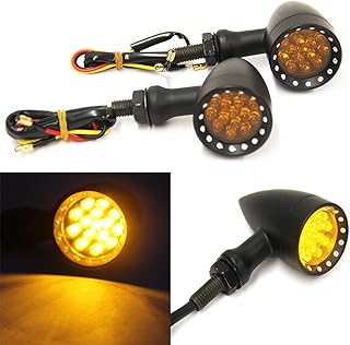2 pièces ambre cnc moto balle led clignotant indicateur clignotant avant arrière lumière