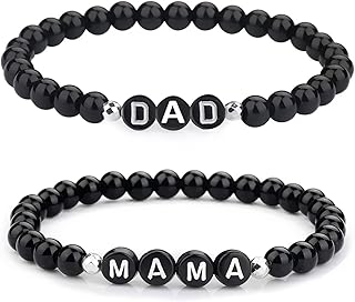 Bracelet initial govgeo pour hommes femmes bracelet maman papa maman bracelets en onyx