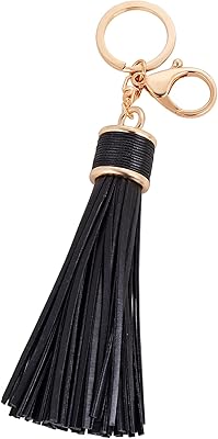 Porte-clés à pompon en cristal pour femme porte-clés rond pour portefeuille de voiture