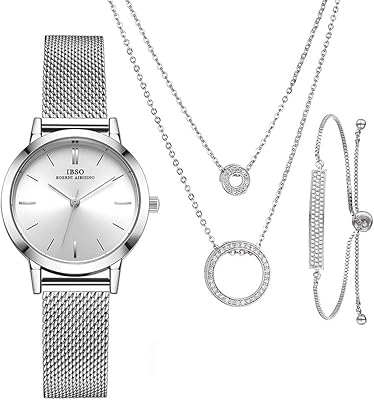 Ensemble montre à quartz pour femme pour mère et épouse collier et bracelet