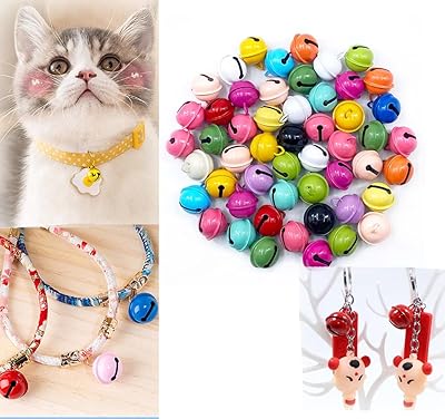 Cloches multicolores, 50 cloches de traîneau de 22 mm pour l'artisanat, petites cloches