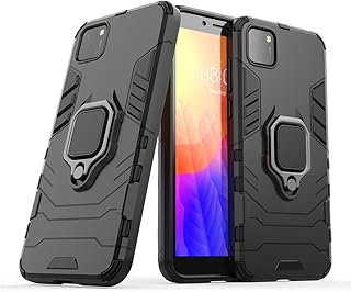 Housse de protection robuste double couche pour huawei y5p avec anneau en métal