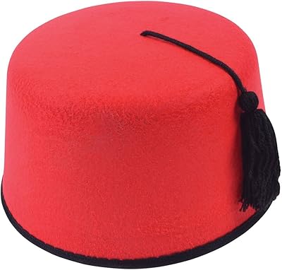 Chapeau fez en feutre bristol fantaisie bh178, rouge, taille unique, rouge, taille unique