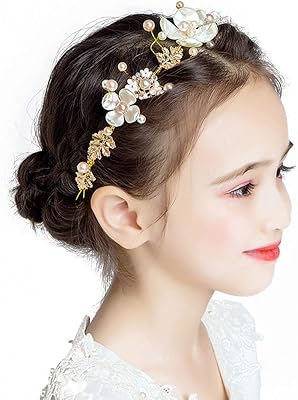 Accessoires de cheveux de mariage pour enfants, bandeau de princesse en perles