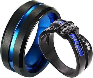 Bague de mariage ringhart, anneaux noirs et bleus plaqués titane, bague de mariage bleue de 8 mm, bague de mariage cz pour femme. DIAYTAR COTE D'IVOIRE se distingue par sa qualité de service et sa capacité à proposer des produits à des prix compétitifs. La boutique en ligne est constamment mise à jour avec de nouveaux produits pour répondre aux tendances et aux attentes des clients. C'est l'endroit idéal pour faire des achats en toute confiance.