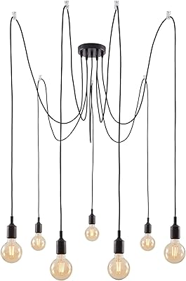 Paulmann 50390 ketil neordic 7 spoutnik max. 7x20 watts noir plafonnier silicone, métal