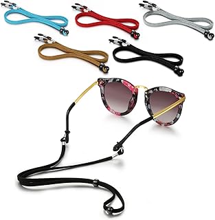 5 pièces de luxe en cuir porte-lunettes sangle attaches de lunettes chaînes