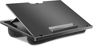 Bureau réglable pour ordinateur portable - avec 8 coins réglables et oreillers doubles